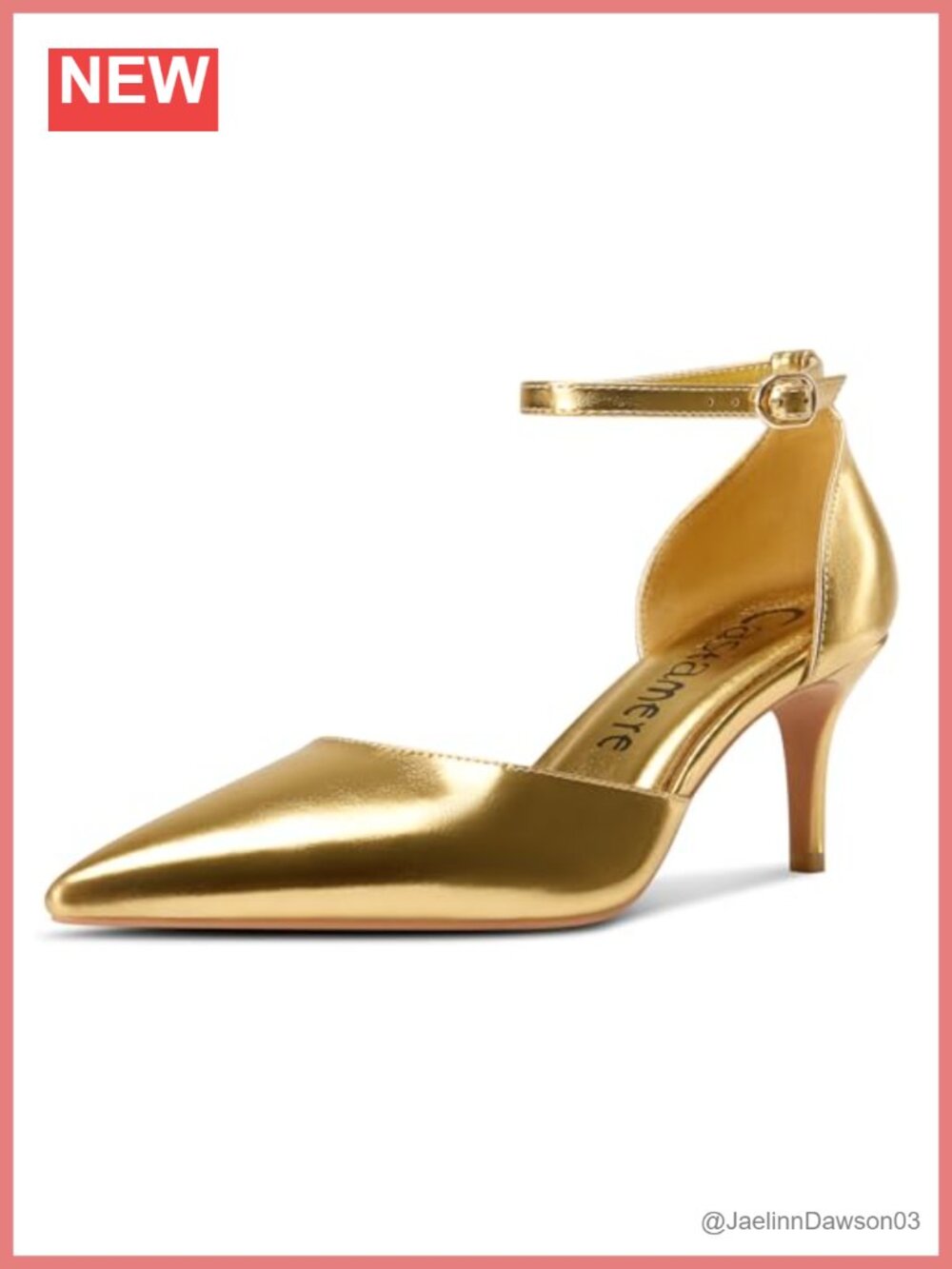 Women's Pumps Kitten Heels Faux Leather Pointed Toe Ankle Strap Dress Shoes